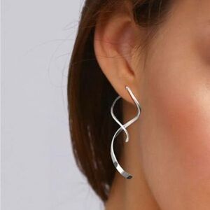 Spiral Threader 925 Sterling Silver Earrings, NWT